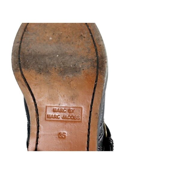 Marc By Marc Jacobs Women's Size 35 Black Mid-Calf Biker Boot Multi-Buckle Zip - Picture 6 of 10